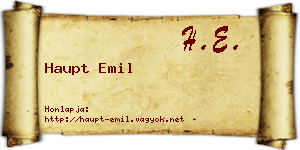 Haupt Emil névjegykártya